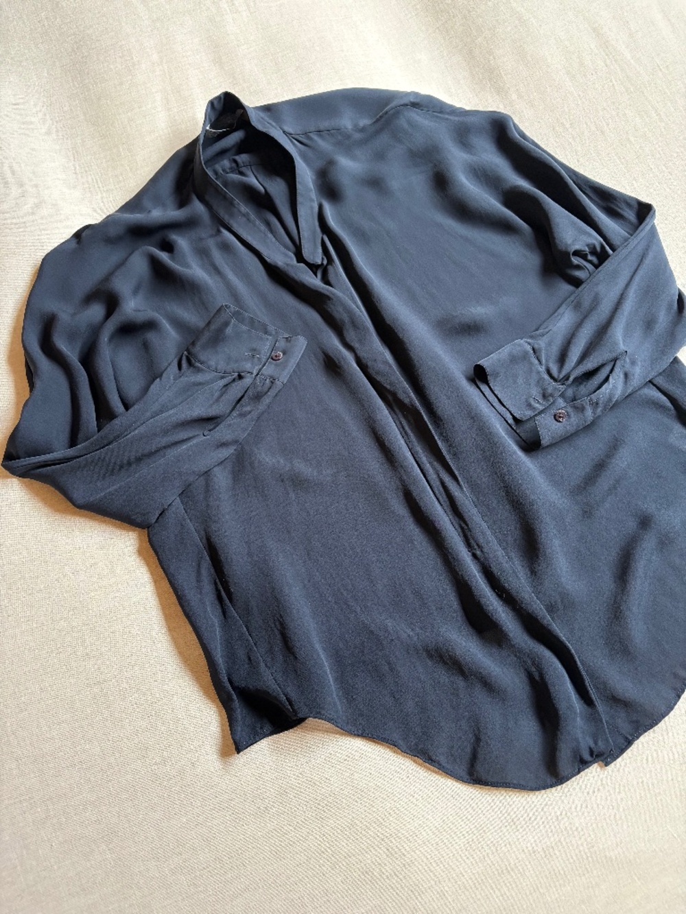Navy Silk Blouse by VINCE